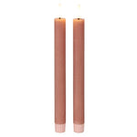 2 stuks LED Dinerkaars rustiek roze - 24 cm hoog + afstandsbediening (Countryfield)