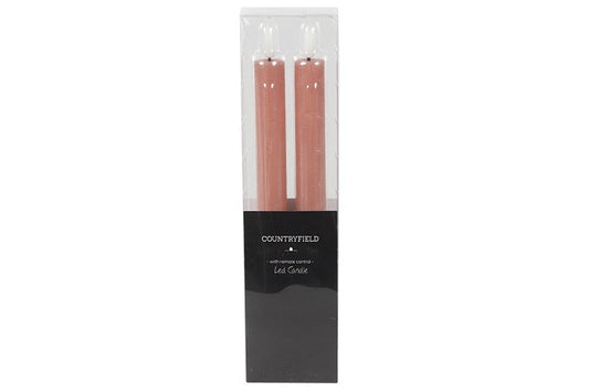 2 stuks LED Dinerkaars rustiek roze - 24 cm hoog + afstandsbediening (Countryfield)