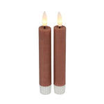 2 stuks LED Dinerkaars rustiek roze - 15 cm hoog + afstandsbediening (Countryfield)