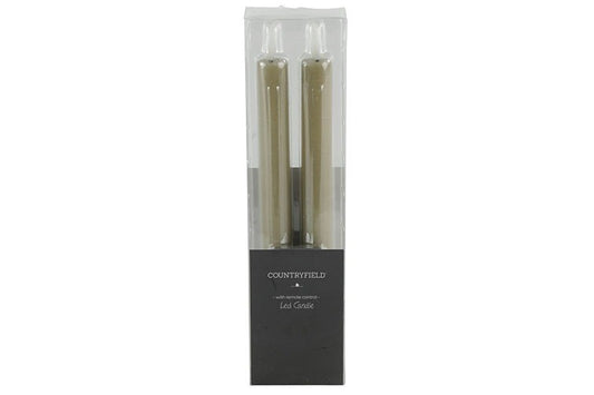 2 stuks LED Dinerkaars rustiek beige - 24 cm hoog + afstandsbediening (Countryfield)
