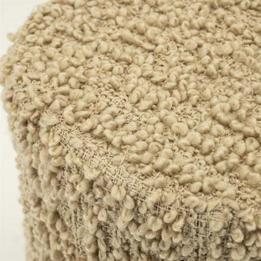 Poef/stoel Vista By-Boo Large - Beige stof 60x32 cm