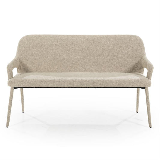 Eetkamerbank Fika By-Boo met armleuning 140 cm breed - taupe stof