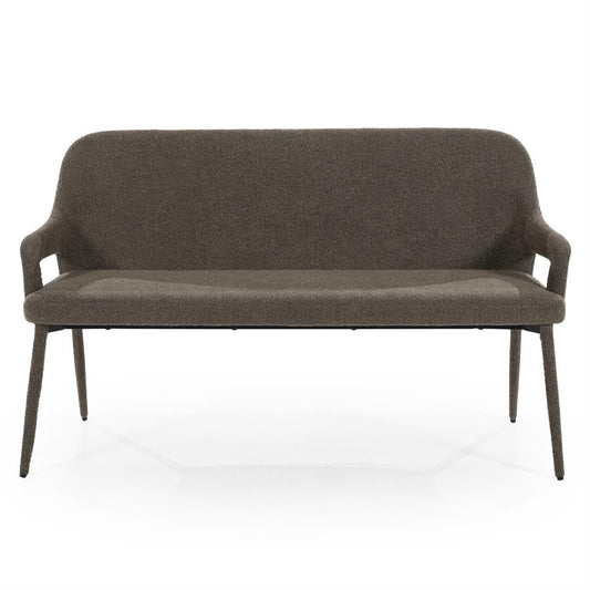 Eetkamerbank Fika By-Boo met armleuning 140 cm breed - bruine stof