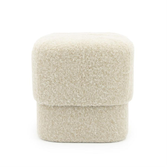 Poef Kelso By-Boo - Taupe stof 40x40x40 cm