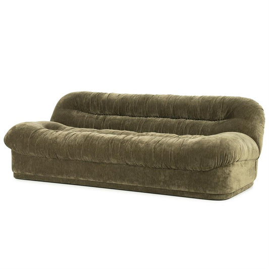 Retro 3 zits bank Sofa Nook By-Boo - Groene stof (218 cm breed)