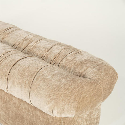 Retro eetkamer bank Nook By-Boo - Beige stof (160 cm breed)