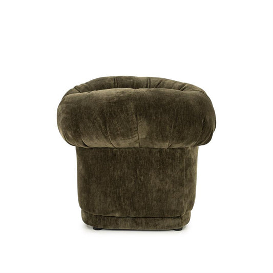 Retro poef/stoel Nook By-Boo - Groene stof