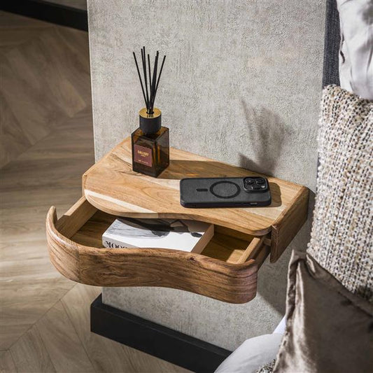 Nachtkastje organic set van 2 stuks / Massief acacia naturel