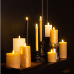 2 stuks LED Dinerkaars rustiek zwart - 24 cm hoog + afstandsbediening (Countryfield)
