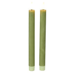 2 stuks LED Dinerkaars rustiek lichtgroen - 24 cm hoog + afstandsbediening (Countryfield)