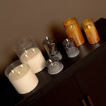 LED kaars in glas goud - 15 cm hoog (Countryfield)