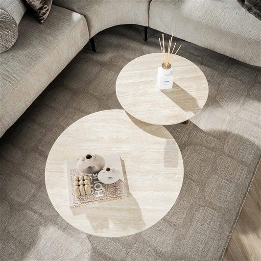 Salontafel set van 2 stuks Romano rechthoekige poot / Ceramic travertine