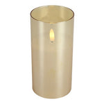 LED kaars in glas goud - 15 cm hoog (Countryfield)