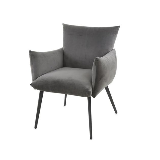 Eetkamerfauteuil/stoel lobby met armleuning - Antraciet velours (Magazijn sale)