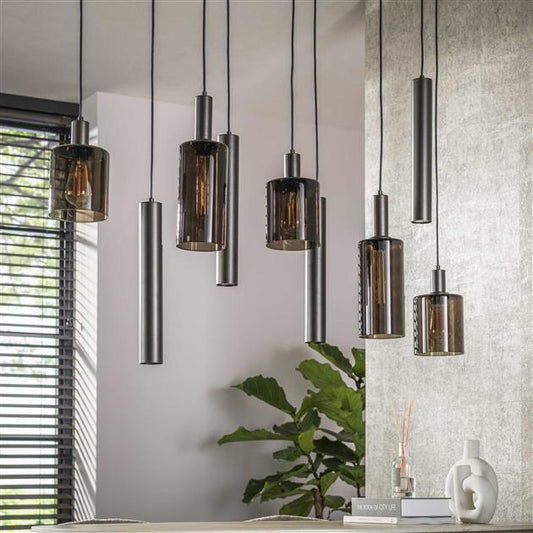 Hanglamp Sepiora 5+4-lichts / Sienna bruin