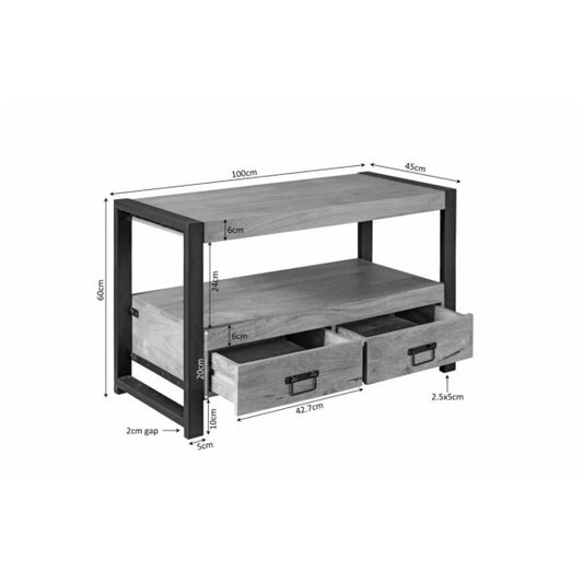 Tv dressoir Boaz mangohout 100x45x60 cm (magazijn opruiming)