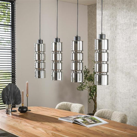 Hanglamp 4L cylinder glas / Artic zwart (Magazijn sale)