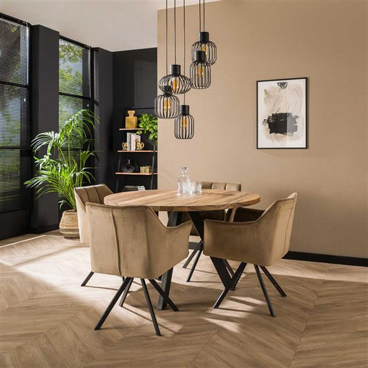 Hanglamp 5L getrapt mix metal / Charcoal