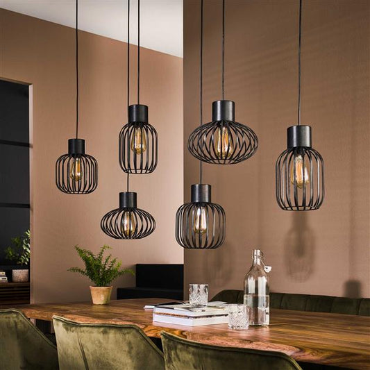 Hanglamp 3+3 mix metal / Charcoal