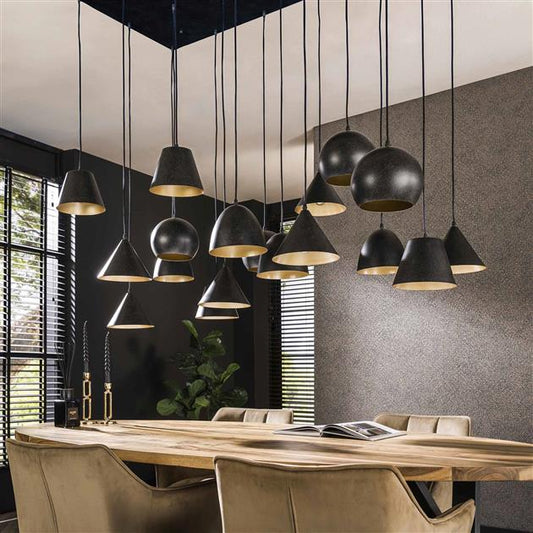 Hanglamp 18L XXL metalen kap / Artic zwart (Magazijn sale)