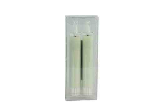 2 stuks LED Dinerkaars rustiek crème - 15 cm hoog + afstandsbediening (Countryfield)