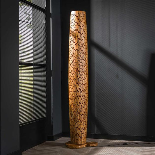 Vloerlamp L bars / Massief gerecycled teakhout