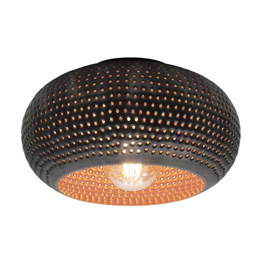 Plafondlamp Ø35 disk punch / Zwart bruin