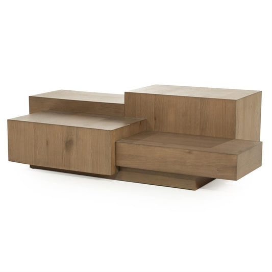 Salontafel Quinten Eleonora 140x75 cm rechthoekig - Bruin eiken