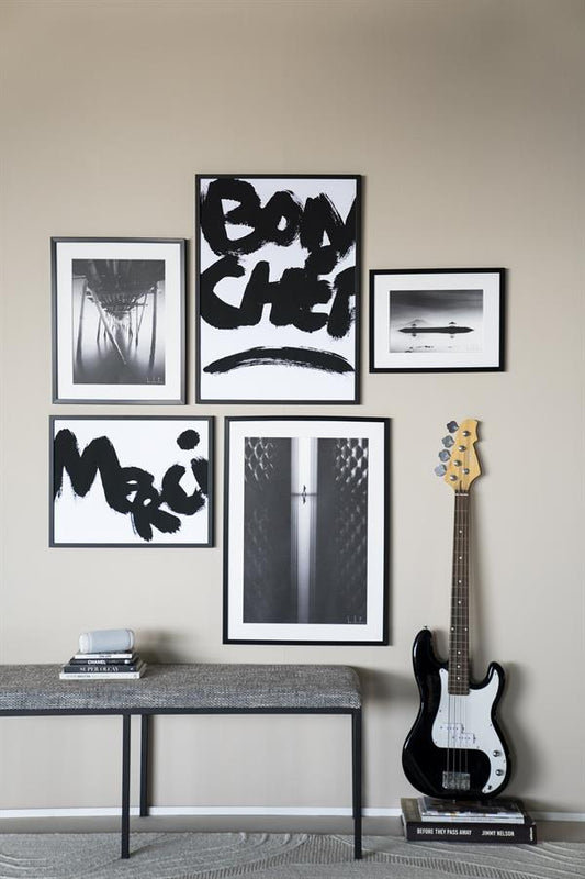 Bankje Lass By-Boo - Antraciet stof 135x45x47 cm