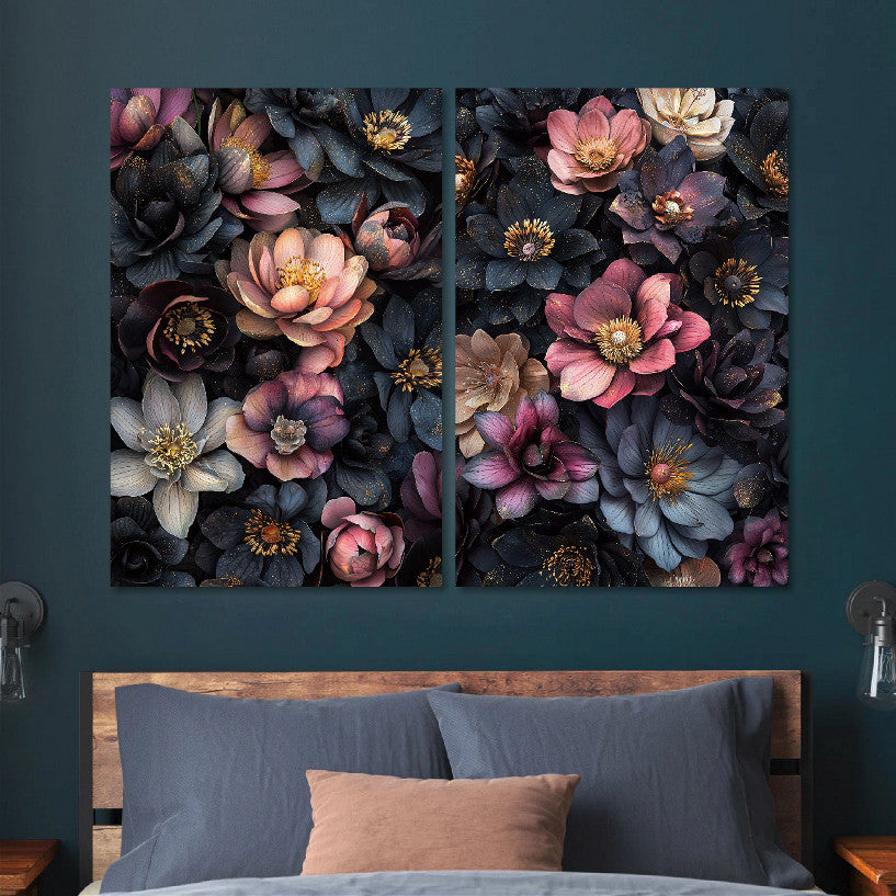 Glasschilderij met 3D reliëf Bloemen 80x120 cm (Magazijn sale)