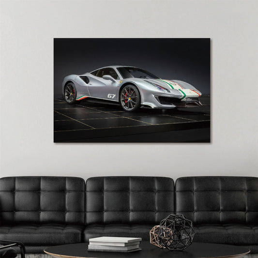Glasschilderij Sportwagen 120x80cm (Magazijn sale)