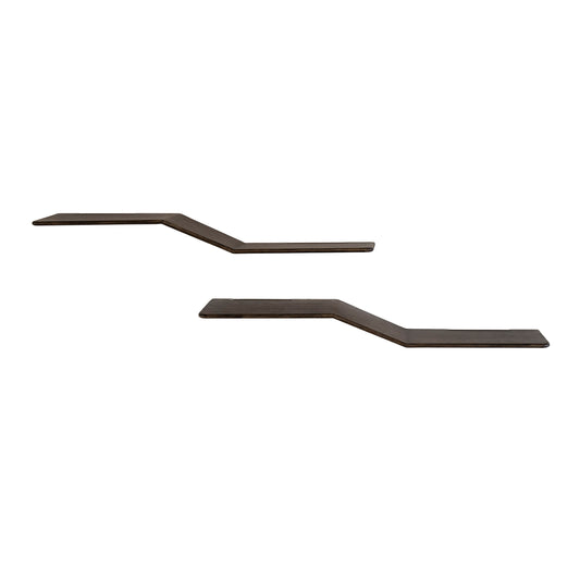 Wandplank Caro S-shape set van 2 / Massief teak espresso