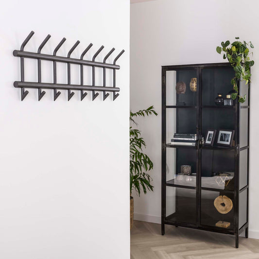 Kapstok Garderobe 8 haaks breed ronde buis