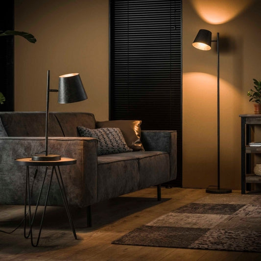 Vloerlamp Flex 1L verstelbare metalen kap