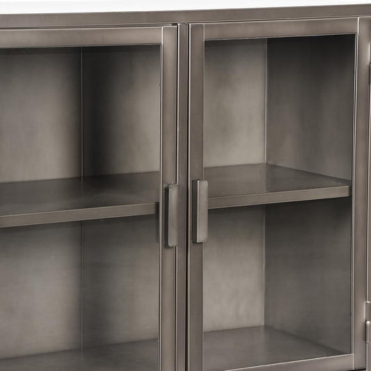 Lage Vitrinekast Level vintage metaal 85x40x85 cm