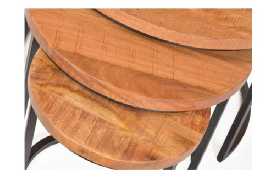 Salontafel set mango 3-delig extra dik blad