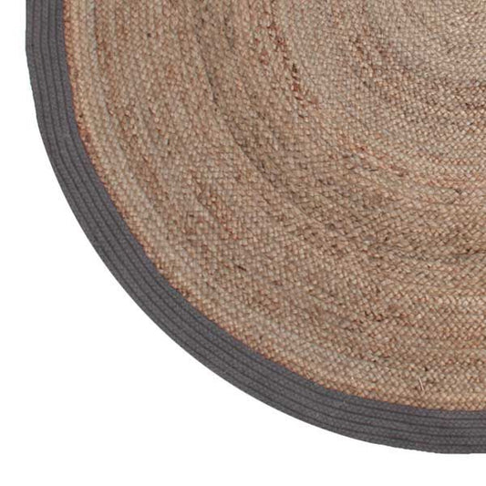 Vloerkleed Jute Ø180 grijze rand