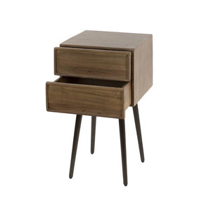 Nachtkastje 2 laden Frame / Massief acacia drift brown