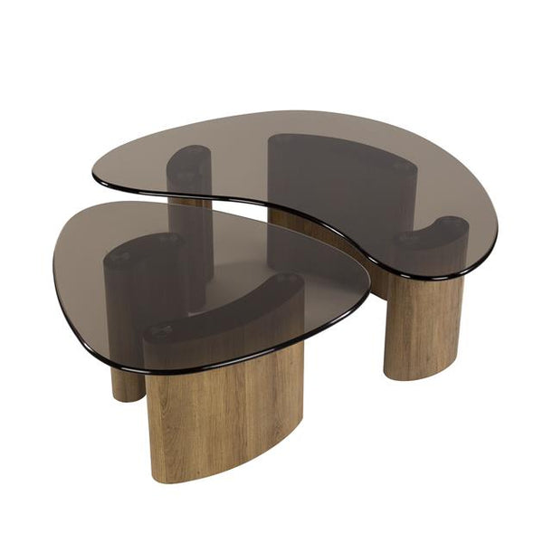 Salontafel Tinto organisch set van 2 stuks / Bronze Glass