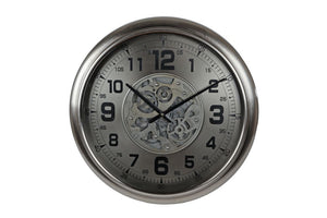 Ronde radar Wandklok messing/metaal grijs "Raf''  Ø 52 cm (Magazijn sale)