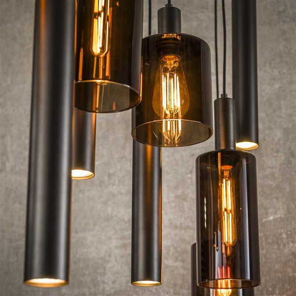 Hanglamp Sepiora 5+4-lichts / Sienna bruin