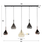 Hanglamp Wings 5-lichts / Zwart