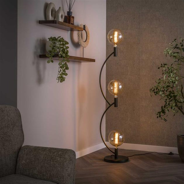 Vloerlamp Arcus 3-lichts / Sienna bruin