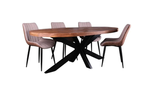 Eettafel mangohout ovaal 160x90 cm 6 cm blad  (magazijn opruiming)