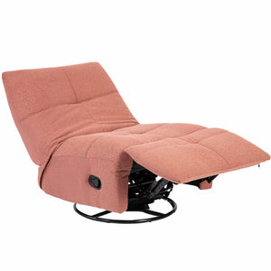Relaxfauteuil Izzy handmatig & draaibaar met unieke schommelstand - Roze stof