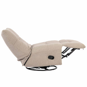 Relaxfauteuil Izzy handmatig & draaibaar met unieke schommelstand - Taupe stof