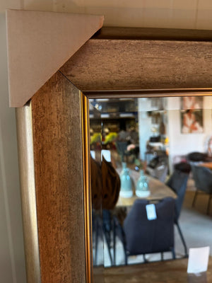 Luxe spiegel grijs/goud 54x65 cm facet geslepen  (magazijn opruiming)