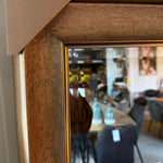 Luxe spiegel grijs/goud 54x65 cm facet geslepen  (magazijn opruiming)