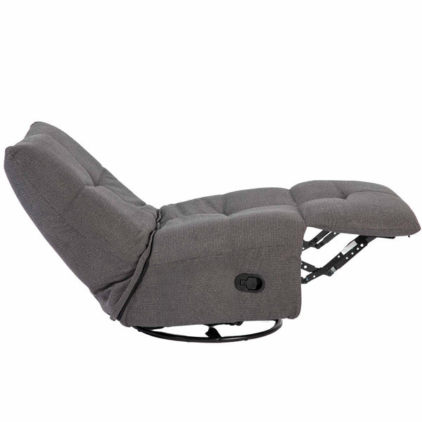 Relaxfauteuil Izzy handmatig & draaibaar met unieke schommelstand - Antraciet stof
