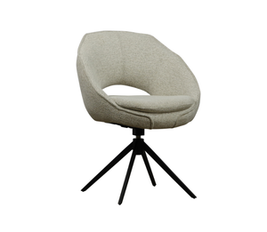 Eetkamer kuipstoel met armleuning & draaifunctie  - Stof Pressent 120 beige/taupe (Magazijn sale)